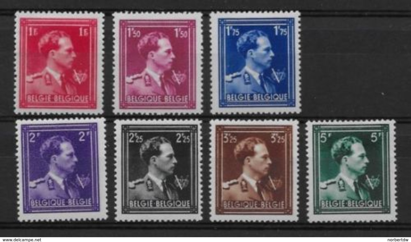 Belgium * KING LEOPOLD&CROWN-7vals-1944- COB 690/6-MH Roi Avec Col Ouvert-Open Kraag  Koning- - Unused Stamps