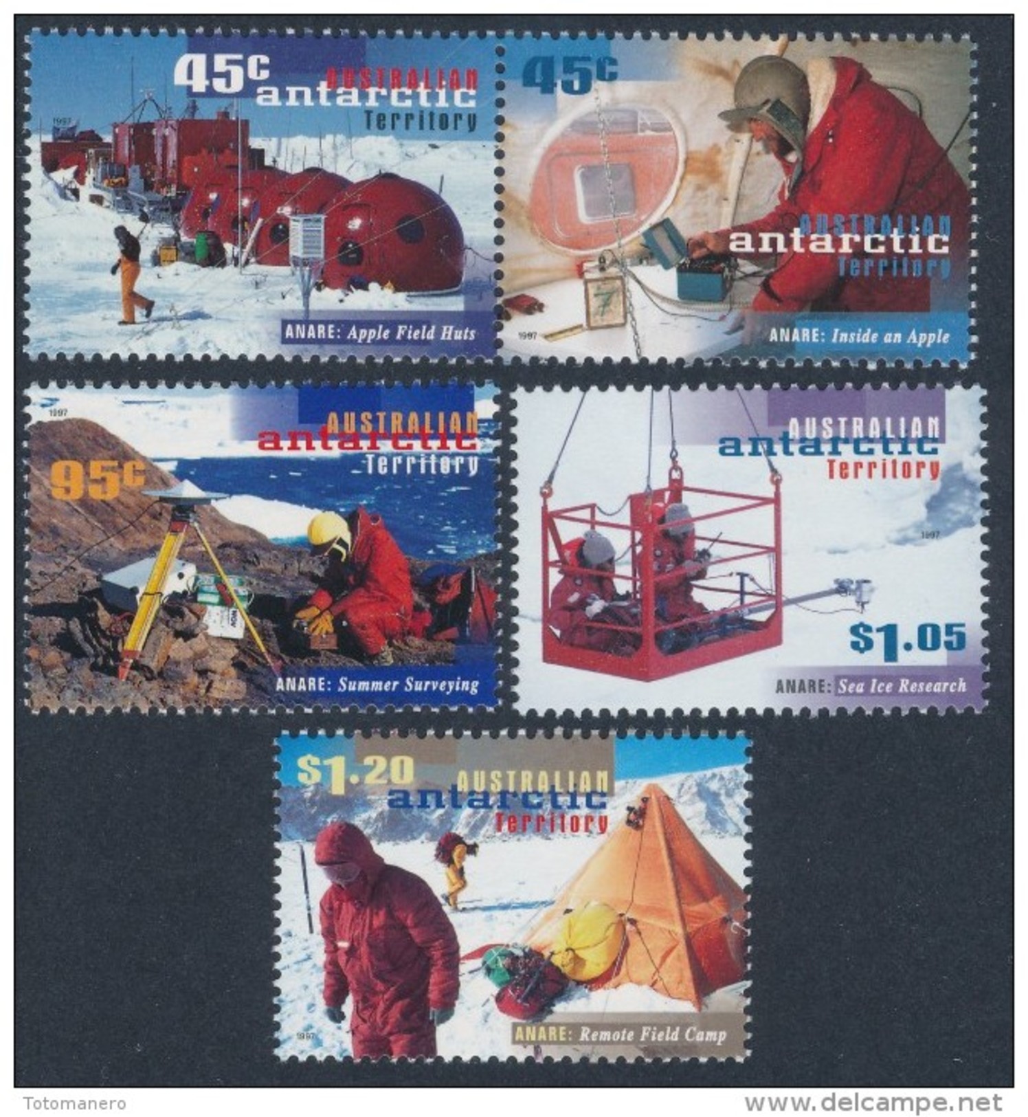 A.A.T. AUSTRALIAN ANTARCTIC TERRITORY 1997 A.N.A.R.E. S.G. 117-121 Set Of 5 [MNH] - Unused Stamps