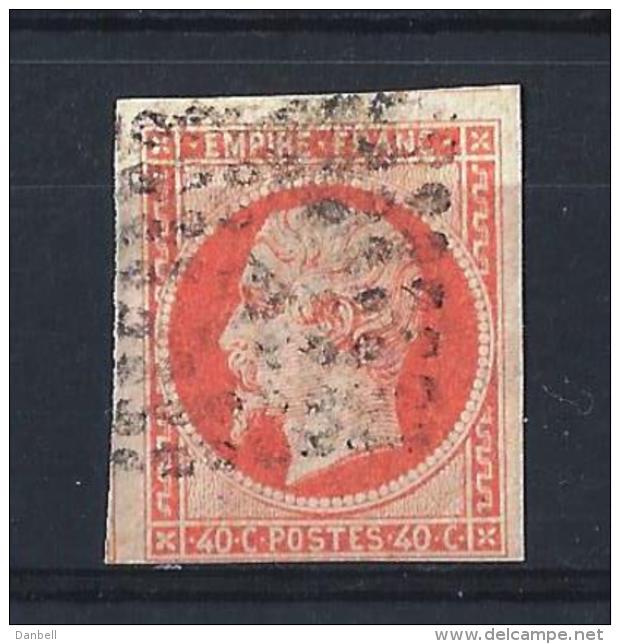 FR58) 1853 Effigie Napoleone III 40cent. Giallo Arancio Used Unific.Nr. 16 - 1853-1860 Napoleone III