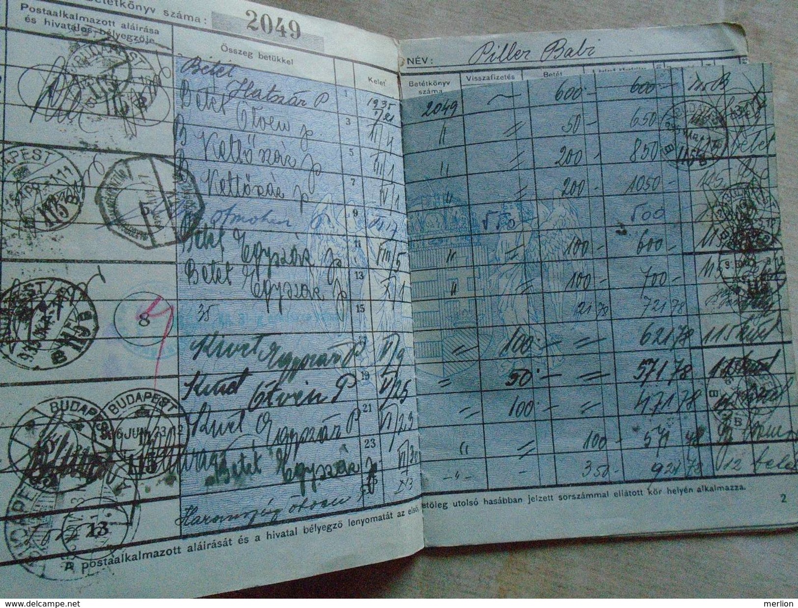 ZA16.4 M.kir. Postatakarékp. Post Savings Bank  Budapest 115  -1935-1943  WWII - Cheques & Traveler's Cheques