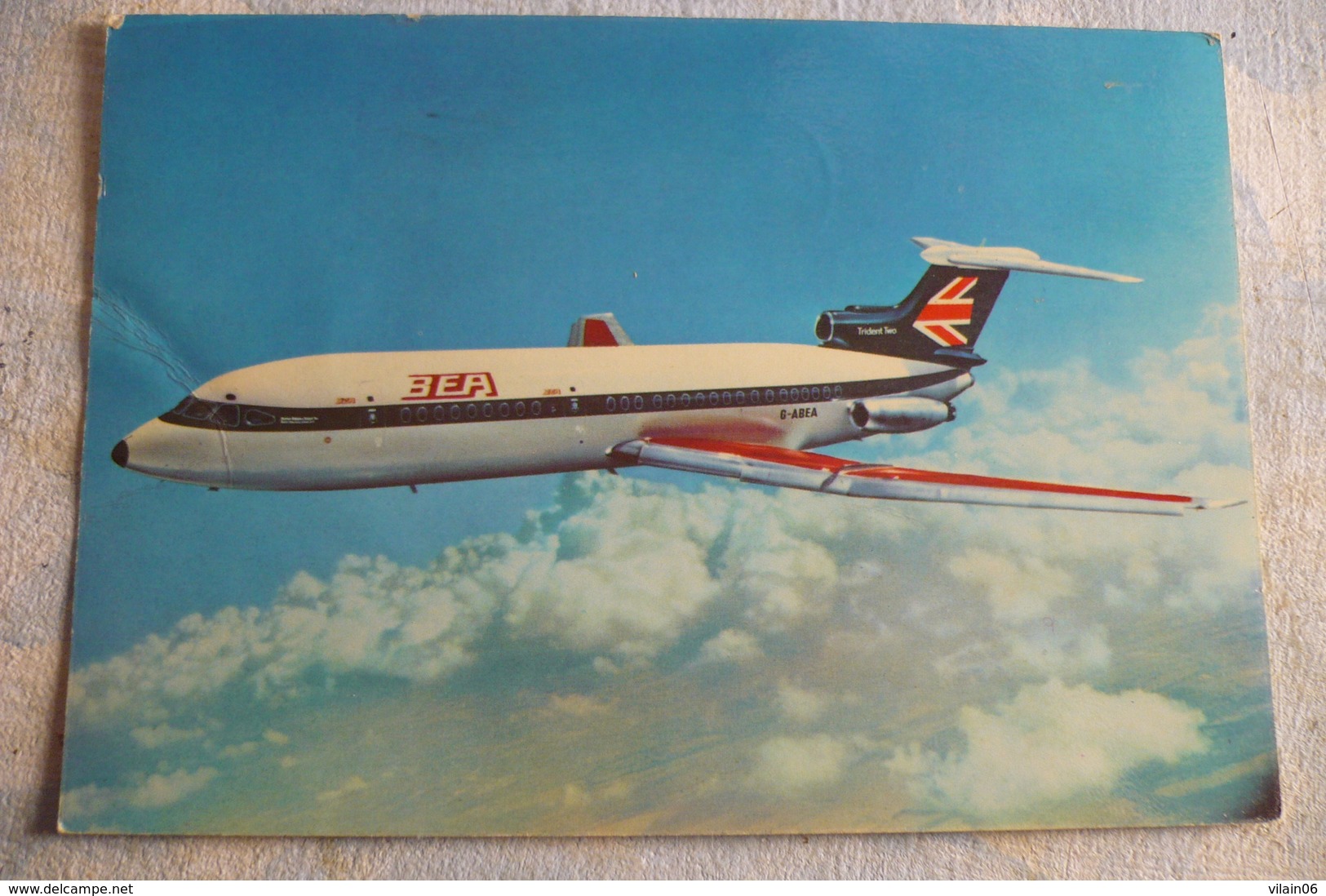 AIRLINE ISSUE / CARTE COMPAGNIE     BEA  TRIDENT  Carte Abimee - 1946-....: Moderne