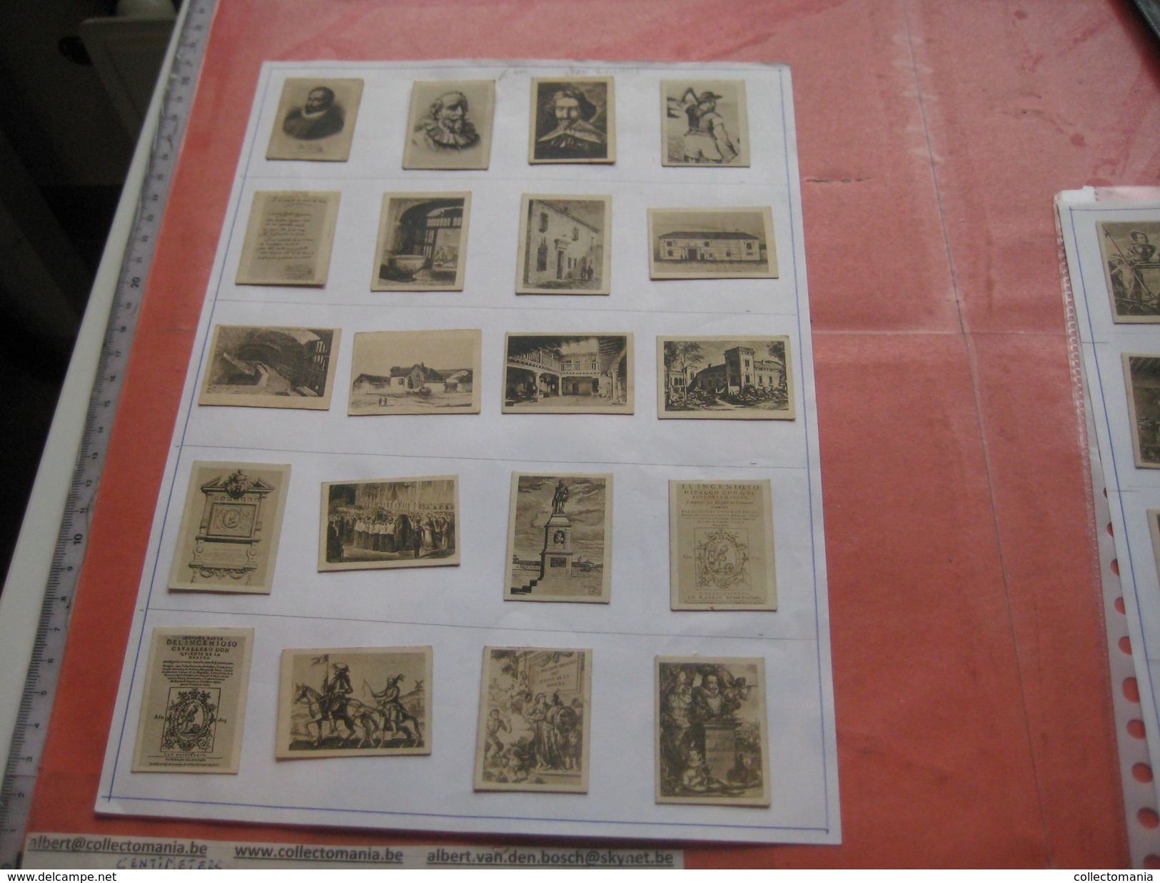 79 Figuritas Diff Thomas - Barcelona. Figuras De Cervantes ORIGINALES (3,3 X 4,5 Cms.) Glued Down With Paperstrip LITHO - Collezioni E Lotti