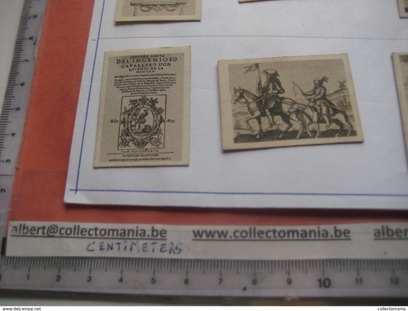 79 Figuritas Diff Thomas - Barcelona. Figuras De Cervantes ORIGINALES (3,3 X 4,5 Cms.) Glued Down With Paperstrip LITHO - Collezioni E Lotti