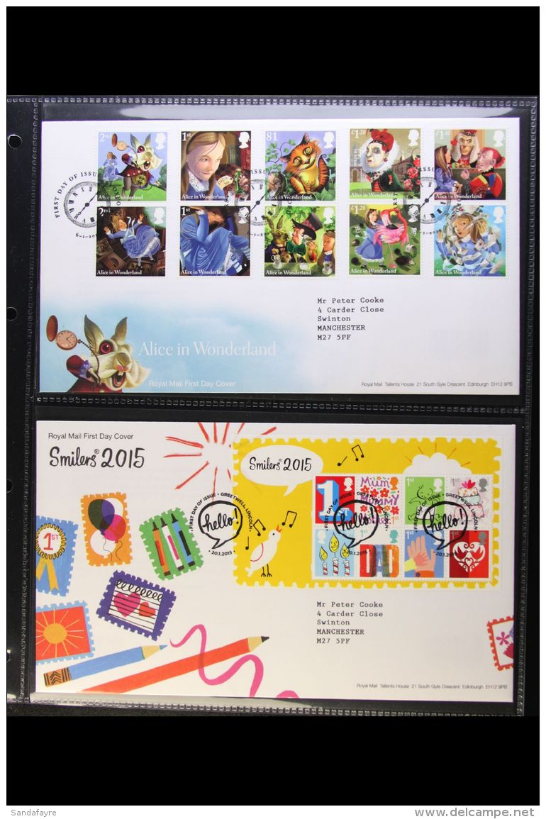 2015 An Attractive Selection Of Modern, Illustrated First Day Covers. Each Cover With A Neatly Typed Address.... - FDC