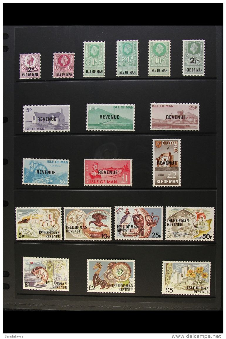 ISLE OF MAN REVENUE STAMPS Never Hinged Mint All Different Collection. With KGV 2d On 2d; 1960 6d,1s, 2s6d And... - Other & Unclassified