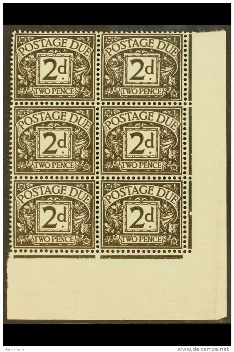 POSTAGE DUE 1955-57 (Mult St Edward's Crown &amp; E2 Sideways Wmk) 2d Agate, SG D49, Never Hinged Mint Corner... - Other & Unclassified