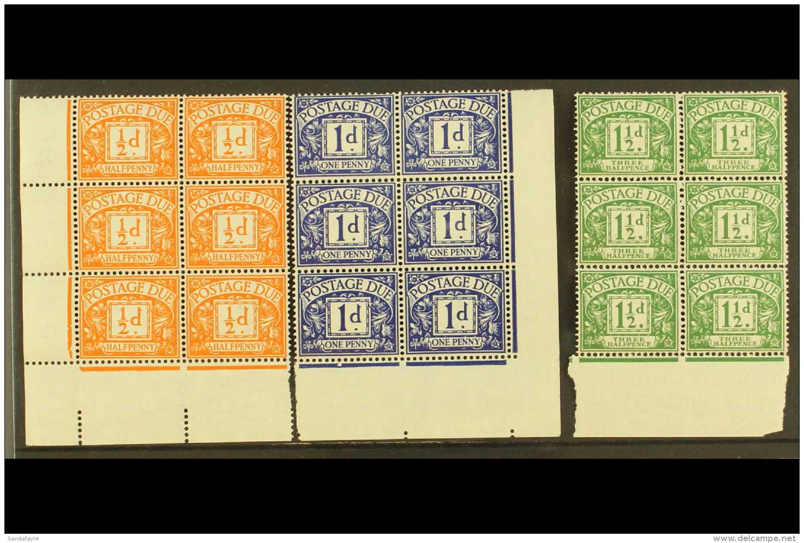 POSTAGE DUE 1955-57 (Mult St Edward's Crown &amp; E2 Sideways Wmk) &frac12;d Orange, 1d Violet Blue &amp;... - Other & Unclassified