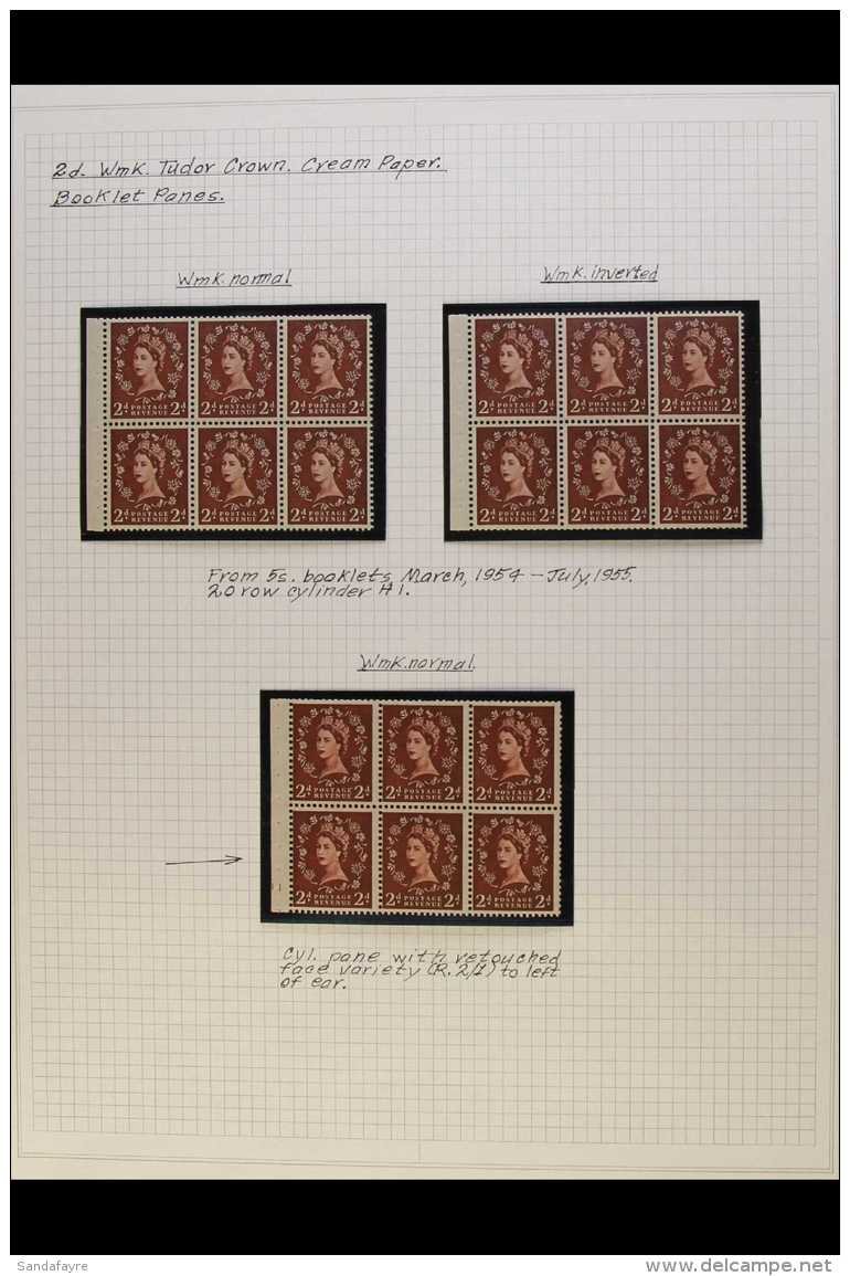 1952-1960 2d RED-BROWN BOOKLET PANES. SPECIALIZED NEVER HINGED MINT COLLECTION Of All Different Complete Booklet... - Autres & Non Classés