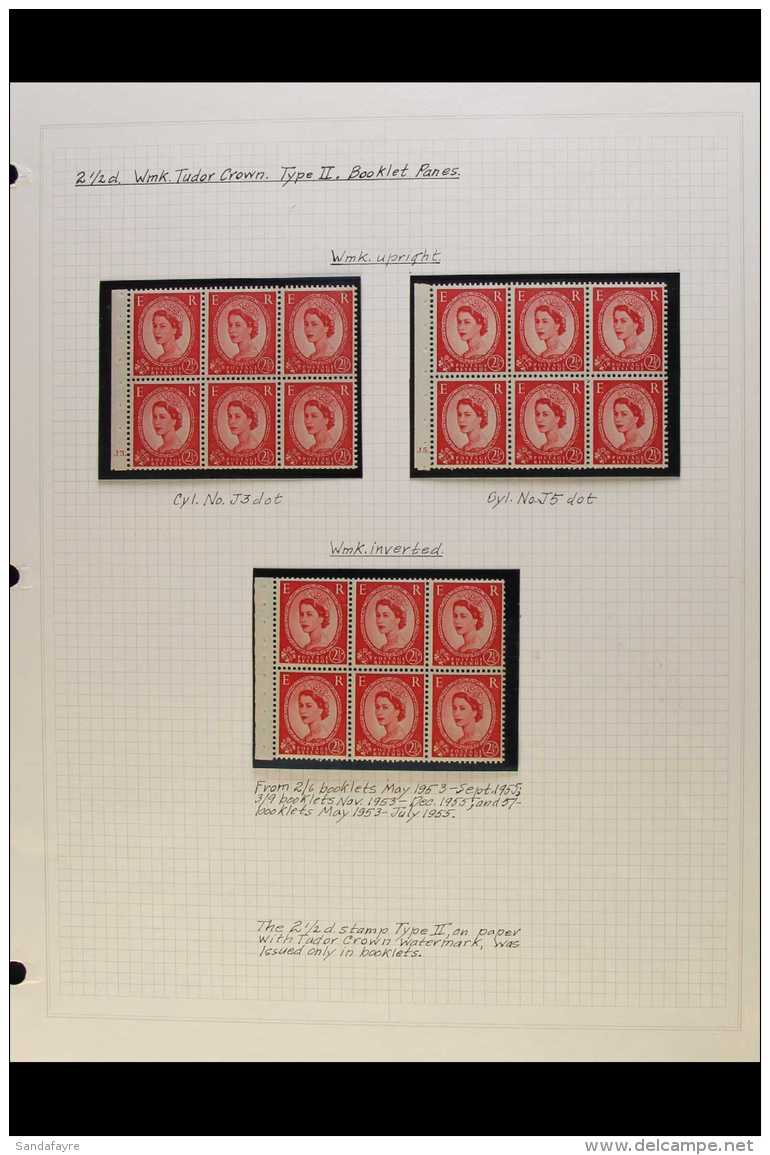 1952-1960 2&frac12;d CARMINE-RED BOOKLET PANES. SPECIALIZED NEVER HINGED MINT COLLECTION Of All Different Complete... - Other & Unclassified