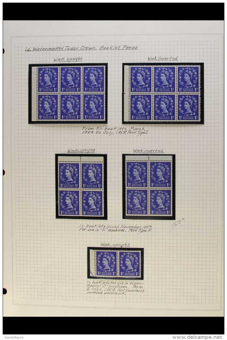 1952-1960 1d ULTRAMARINE BOOKLET PANES. SPECIALIZED NEVER HINGED MINT COLLECTION Of All Different Complete Booklet... - Other & Unclassified