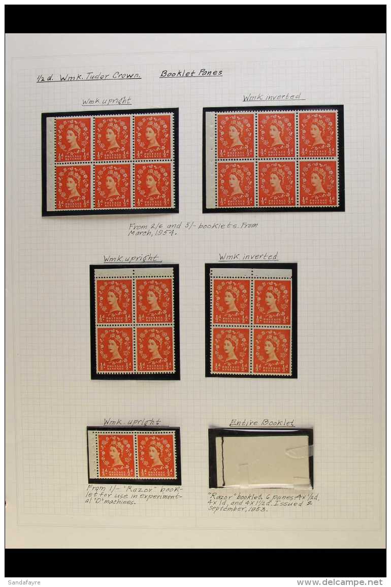 1952-1960 &frac12;d ORANGE BOOKLET PANES. SPECIALIZED NEVER HINGED MINT COLLECTION Of All Different Complete... - Other & Unclassified