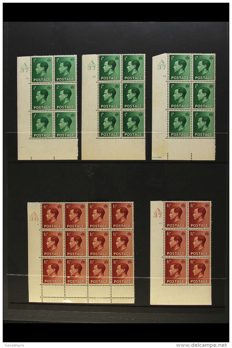 1936 CONTROL &amp; CYLINDER BLOCK COLLECTION An Interesting Mint Or Never Hinged Mint Collection Of Cylinder... - Non Classés