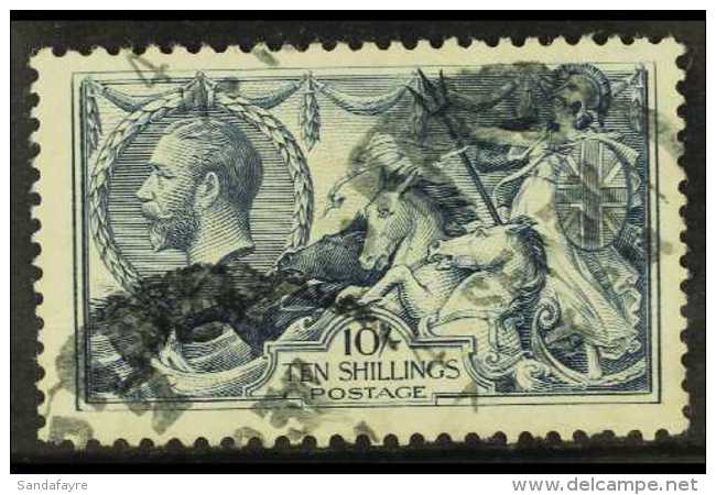 1918-19 10s Blackish-blue ("steel Blue)" Bradbury Seahorse, SG Spec N71(3), Used. For More Images, Please Visit... - Unclassified