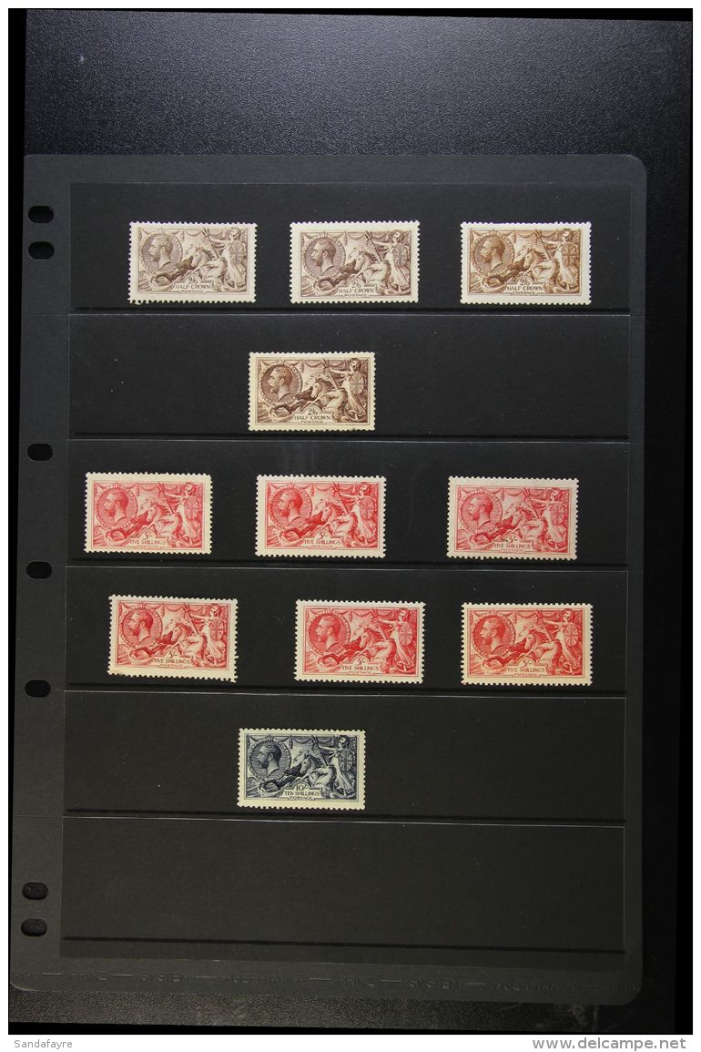 1913-19 FRESH MINT "SEAHORSES" ASSEMBLY Includes 2s6d X4 With DLR Yellow-brown Shade And Bradbury Two Different... - Non Classés