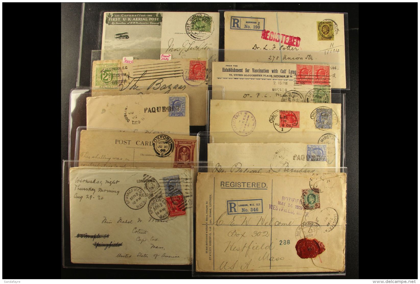 KING EDWARD VII COVERS COLLECTION An Interesting 1902-1911 Collection Of Covers And Cards In Plastic Sleeves,... - Non Classés