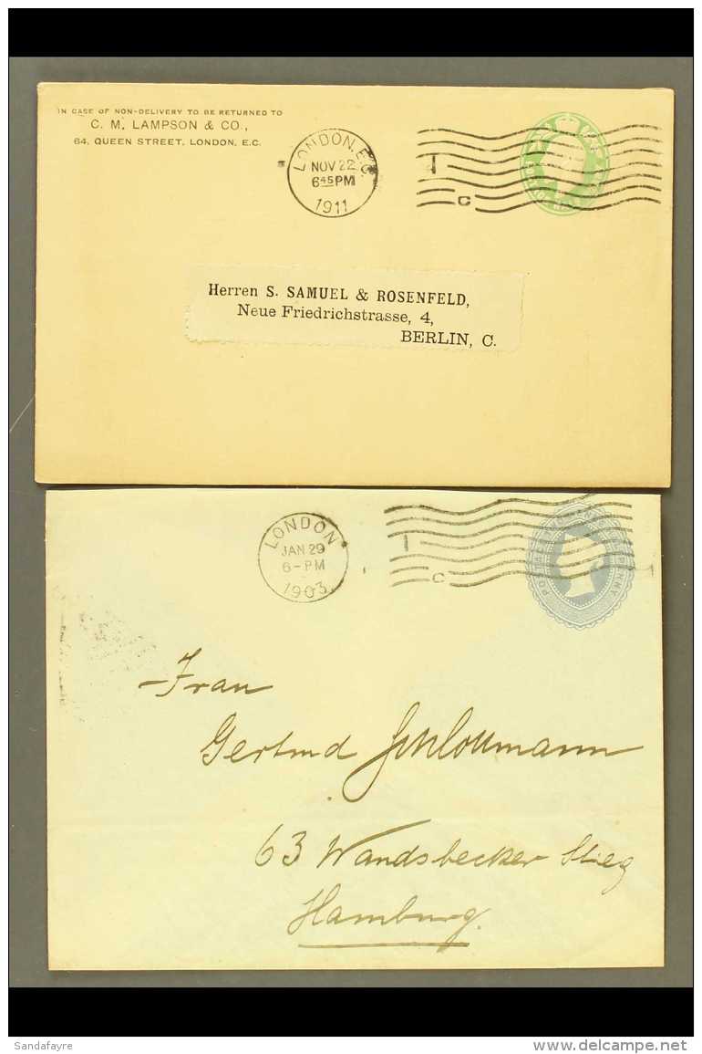 1903-11 HEY &amp; DOLPHIN TRIAL MACHINE CANCELS 1903 2&frac12;d Stationery Envelope To Hamburg With Fine London... - Non Classés