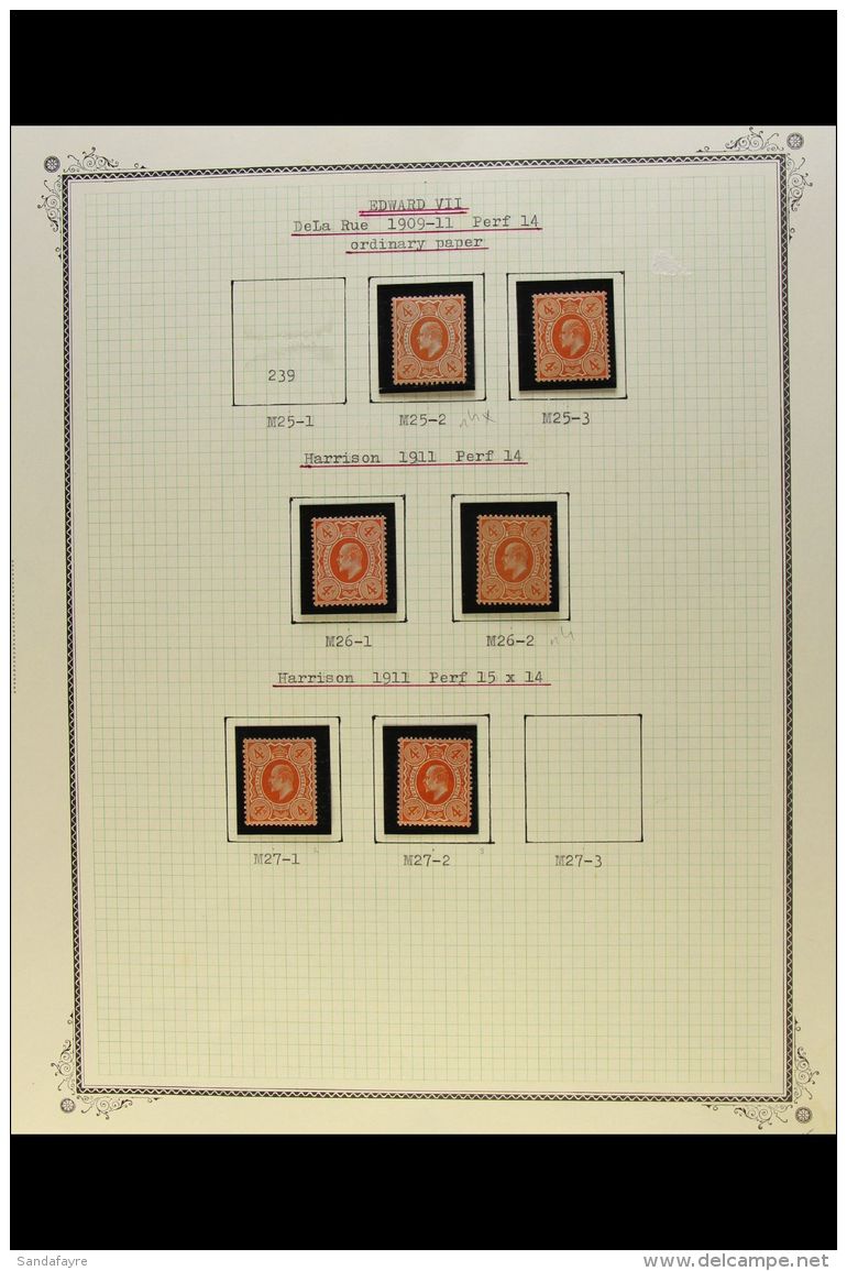 1902 - 1912 4D ORANGES SPECIALIZED SHADES COLLECTION. A Fresh, Lightly Hinged Near- Complete Collection Of Stamps... - Unclassified