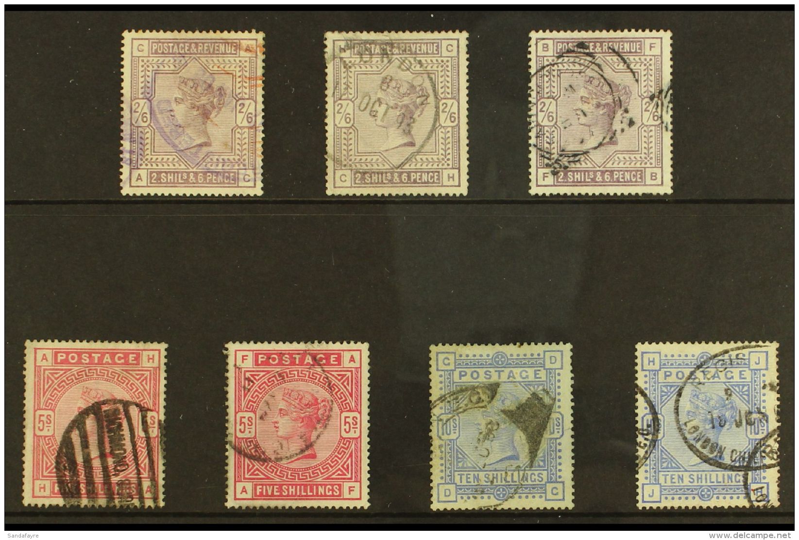 1883-4 QV HIGH VALUE SHADES CAT &pound;2000+ A Most Useful Used Group Of QV High Values That Includes 2s6d Lilac... - Autres & Non Classés