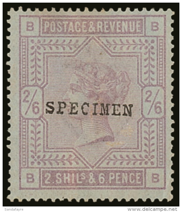1883 2s6d Lilac On Blued Paper With "SPECIMEN" Overprint, SG 175s, Fine Mint With Insignificant Rust Mark On Gum.... - Andere & Zonder Classificatie