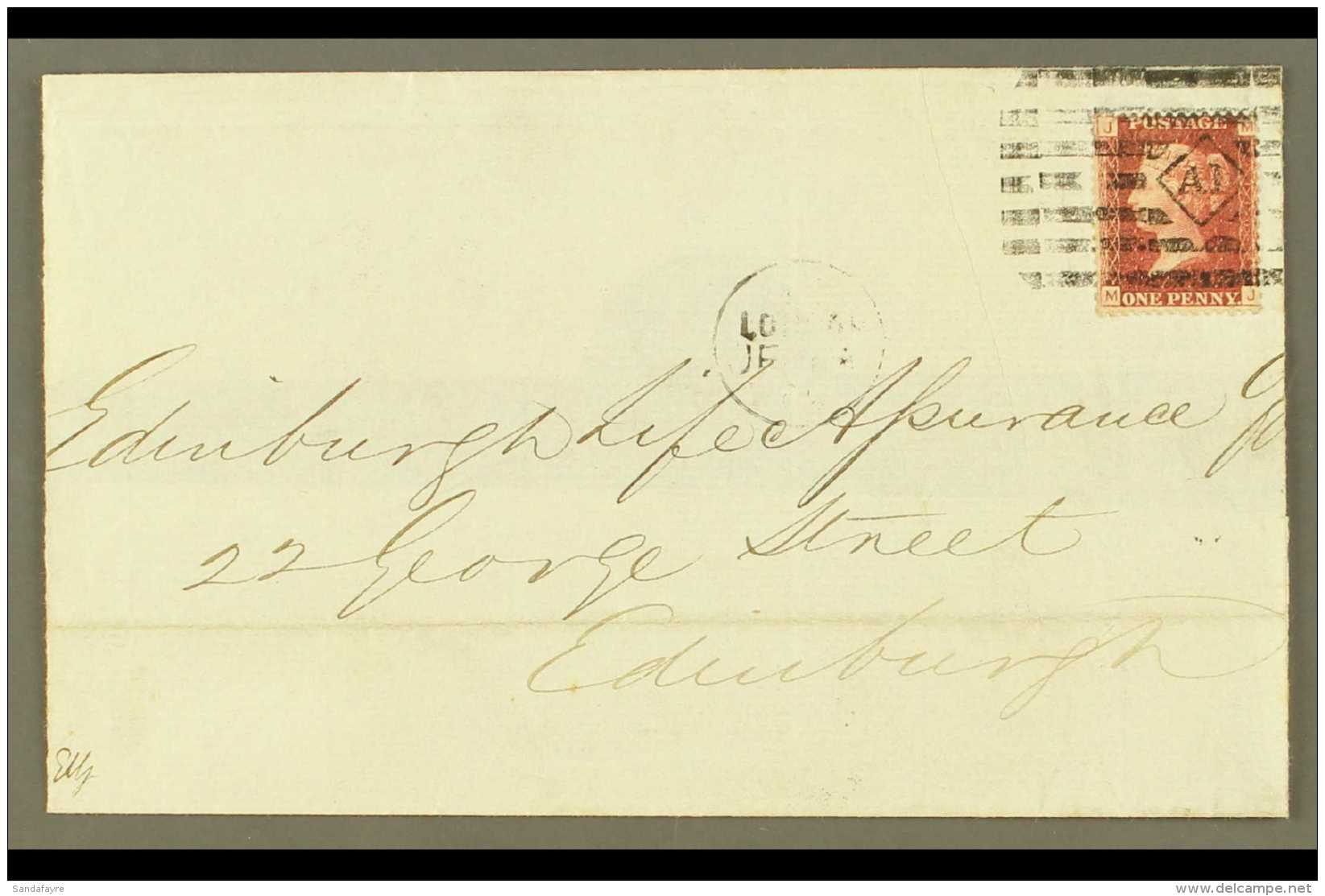 1869 AZEMAR MACHINE CANCEL (June) Entire (part Of Back Missing), Bearing 1d Red Tied By Good London A1 With Town... - Other & Unclassified