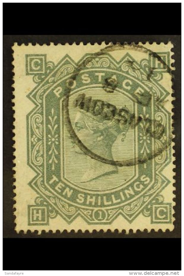 1867-83 10s Greenish Grey, SG 128, Watermark Maltese Cross, White Paper, Plate 1, Check Letters "H - C", Superb... - Other & Unclassified