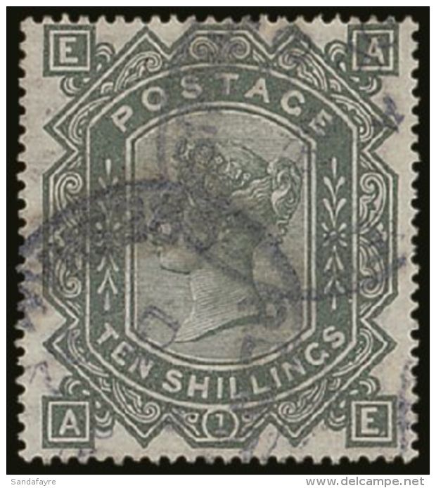 1867-83 10s Greenish Grey 'AE' Wmk Maltese Cross, SG 128, Fine Used With Lightly Struck Oval Postmarks, Great... - Sonstige & Ohne Zuordnung