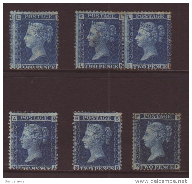 1858-79 2d Blue Plate 9, Six Mint Or One Unused Examples Incl. A Pair, Mixed Condition. (6 Stamps) For More... - Other & Unclassified
