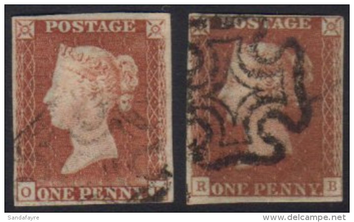 1841 BLACK PLATES 1d Reds From Black Plates 9 And 11, Each Four Margins, And Maltese Cross Cancel. (2) For More... - Autres & Non Classés