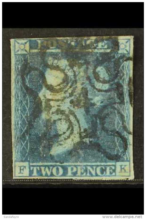 1841 2d Blue Cancelled With Almost Complete "4" In Cross, SG 15f, Very Fine Used. Cat &pound;700 For More Images,... - Andere & Zonder Classificatie
