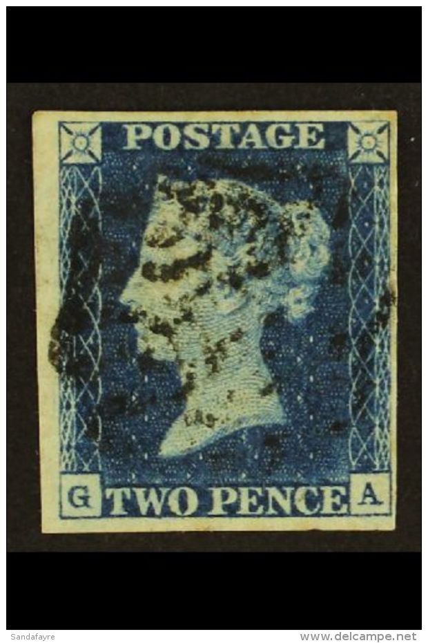 1840 2d Blue, SG 5, Plate 2, Four Clear Margins, Check Letters "G - A", A Fine Used Example With Black Maltese... - Andere & Zonder Classificatie
