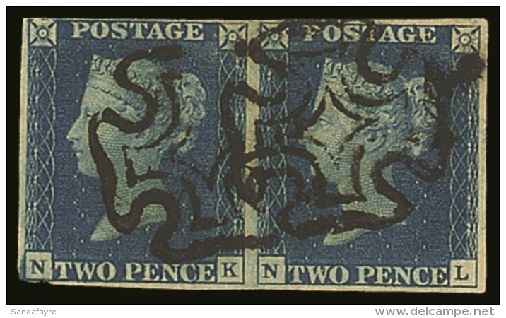1840 2d Blue Plate 2 Pair "NK-NL" SG.5, Fine Used With Black Maltese Cross Cancels, Couple Of Small Thins And... - Andere & Zonder Classificatie