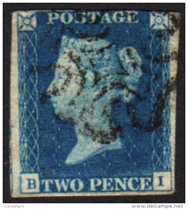 1840 2d Blue 'BI', Plate 2, SG 5, 3 Good Margins (just Into At Top), Fine Maltese Cross Cancel In Black. For More... - Other & Unclassified