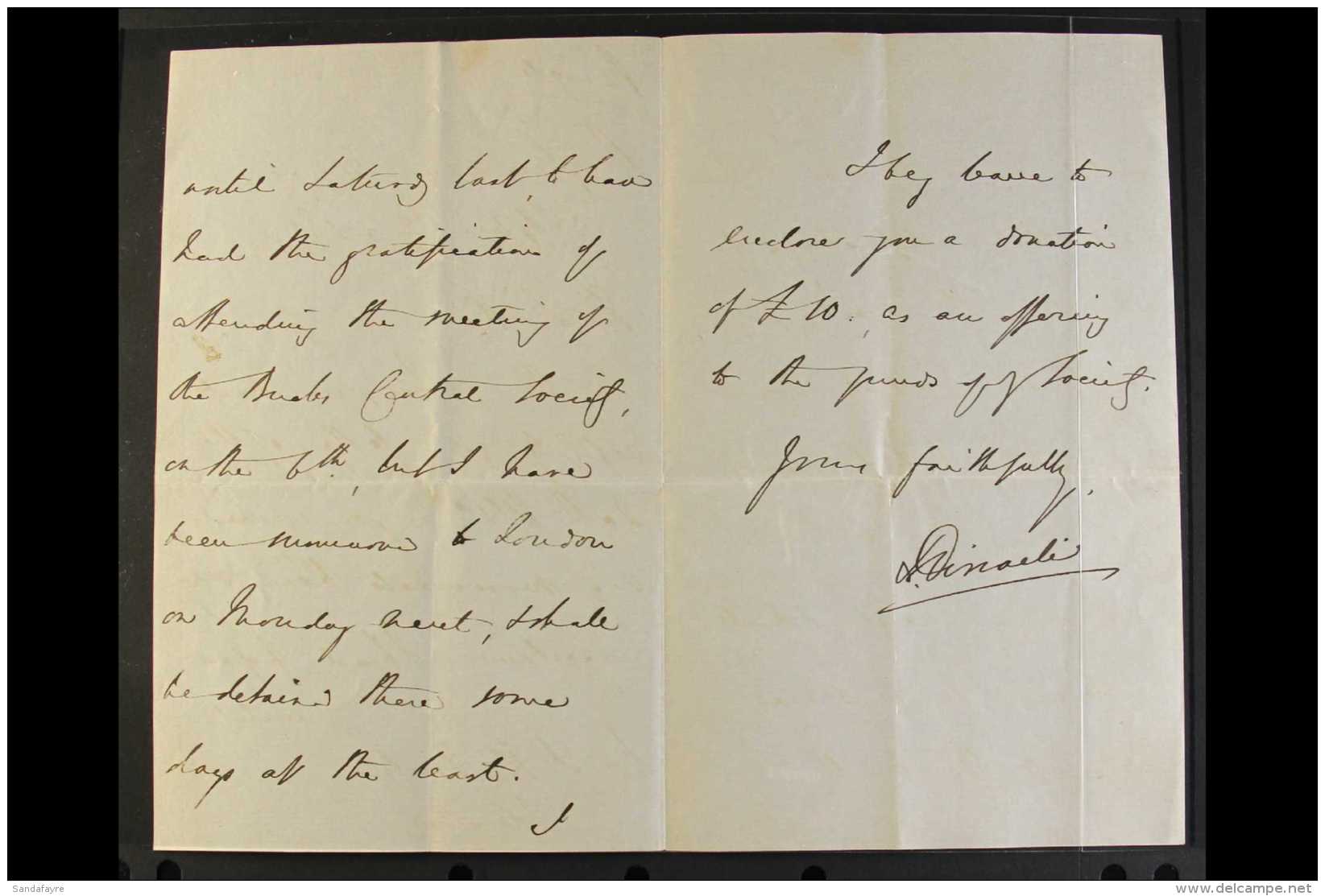 BENJAMIN DISRAELI 1851 (Oct 2nd) Private Letter On Watermarked Paper (written At Hugenden Manor). Interesting... - Other & Unclassified