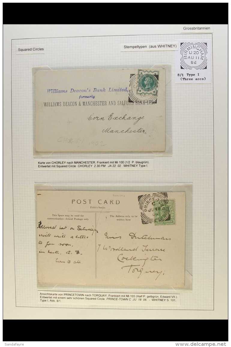 SQUARED CIRCLE POSTMARKS 1880-1908 COLLECTION A Lovely Collection Of Covers And Cards Written Up On Pages, Many Of... - Other & Unclassified