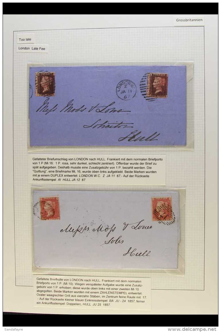 TOO LATE AND LATE FEE POSTMARKS COLLECTION 1847-1922 A Wonderful And Very Good Quality Collection Of Covers And... - Autres & Non Classés