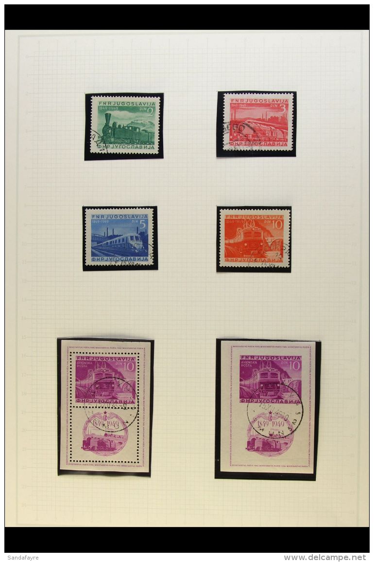 1949 RAILWAY CENTENARY Complete Set Used Plus 10d Min Sheets Perf And Imperf, SG 631/3a, MS633ab/Bb, All Very Fine... - Autres & Non Classés