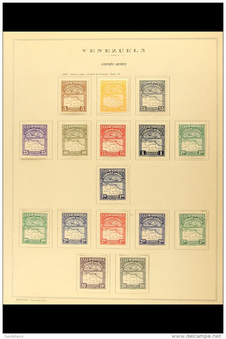 1930-64 MINT AIR POST STAMPS COLLECTION An All Different Collection Which Includes 1930 Complete Set, 1937 Range... - Venezuela