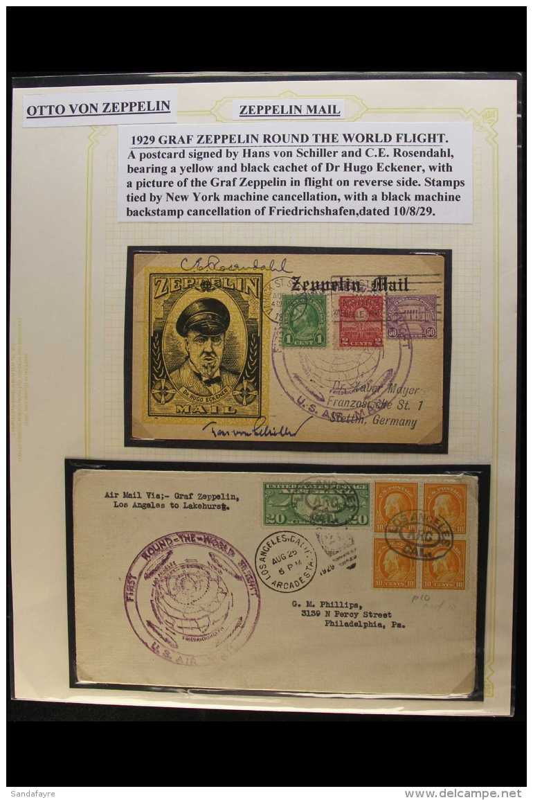 ZEPPELIN MAIL 1929 - 1934 Extensive Collection Of Covers And Cards Written Up On Display Pages And Including Many... - Autres & Non Classés