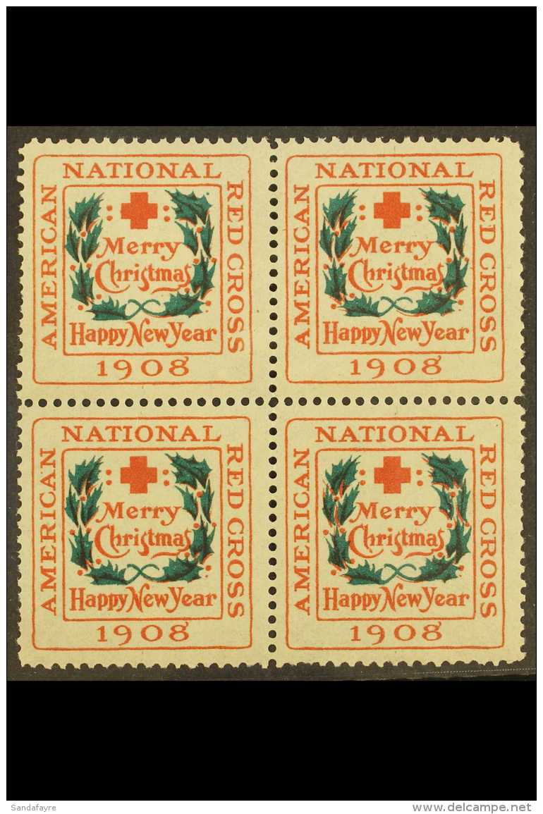CHRISTMAS SEALS 1908 Type II Label Issued By American National Red Cross, Perf.12 Scott WX4, Never Hinged Mint... - Other & Unclassified