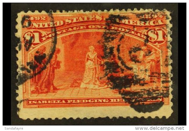1893 Columbian Exposition $1 Scarlet (SG 246, Sc 241), Used With Faults. For More Images, Please Visit... - Andere & Zonder Classificatie