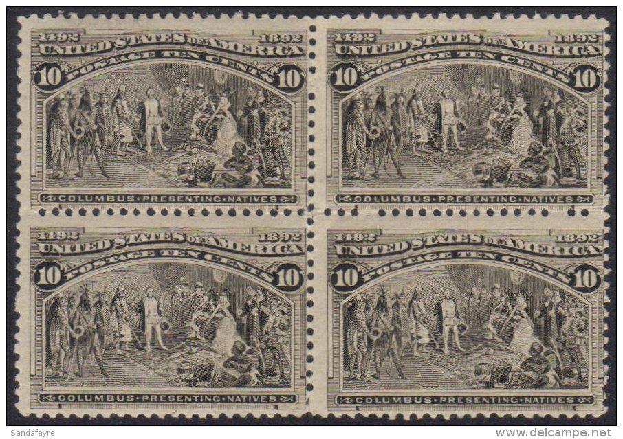 1893 Columbian Exposition 10c Black Brown (Sc 237, SG 242a) Fine Fresh Mint BLOCK OF FOUR, The Two Lower Stamps... - Autres & Non Classés