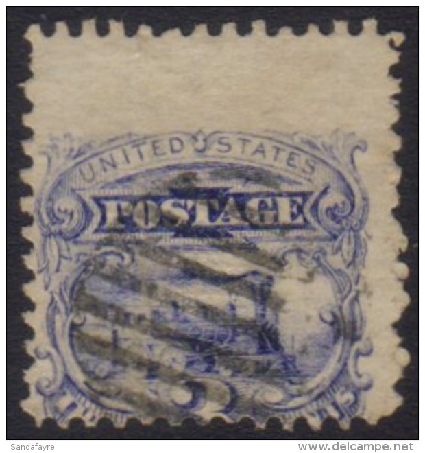 1869 3c Deep Ultramarine Locomotive Stamp MISPERFORATION, Lightly Used Example With A Massive 4mm Downward... - Autres & Non Classés