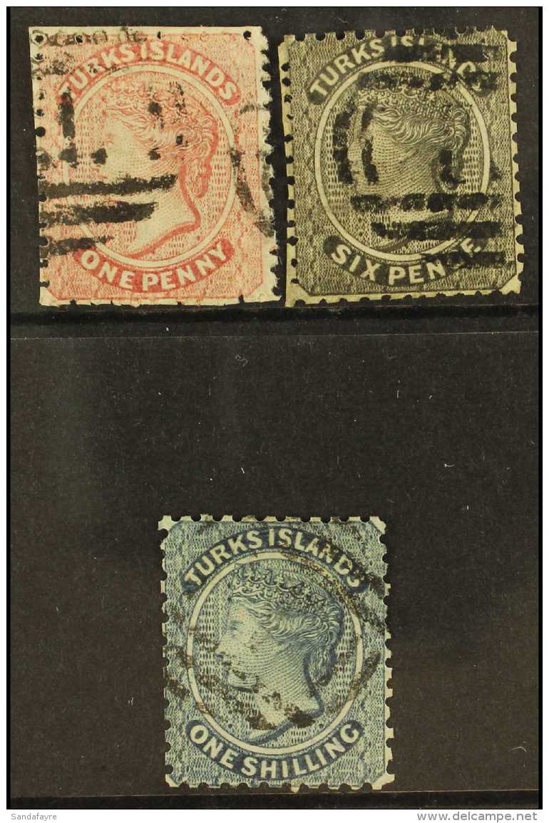 1867 1d To 1s, No Wmk, Complete Set, SG 1-3, Very Fine Used. (3 Stamps) For More Images, Please Visit... - Turks And Caicos