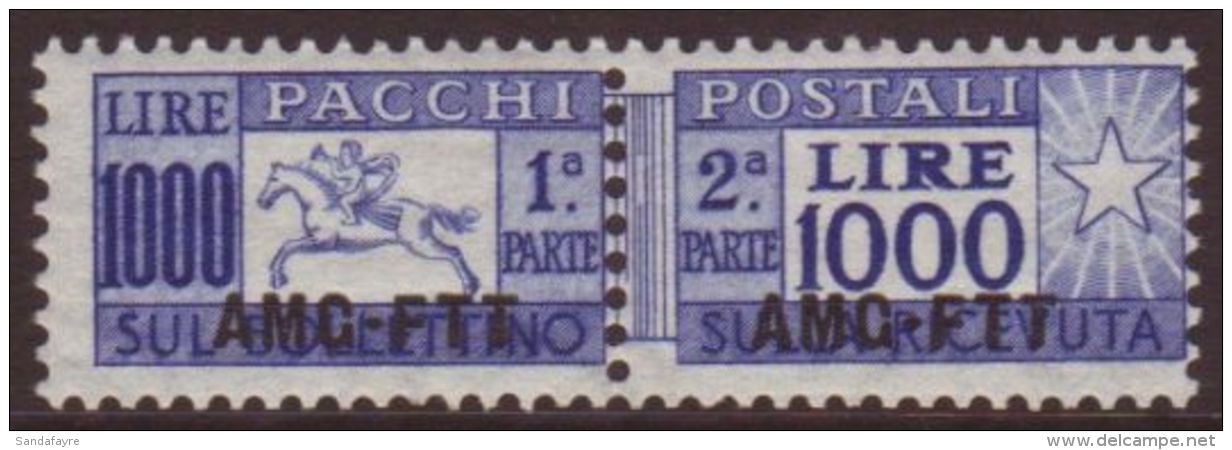 ZONE A 1954 Parcel Post 1000L, Sass 26, Never Hinged Mint Horizontal Pair. For More Images, Please Visit... - Andere & Zonder Classificatie