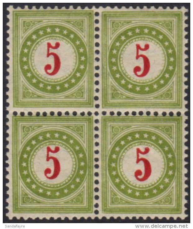 POSTAGE DUES 1889-93 5c Carmine &amp; Olive-green Inverted Frame, Michel 17 II AXdb K, SG D182C, Zumstein 17D.b.II... - Other & Unclassified
