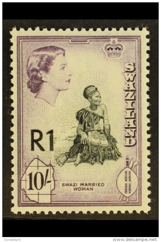1961 R1 On 10s Type III Surcharge, SG 76b, Never Hinged Mint. For More Images, Please Visit... - Swaziland (...-1967)