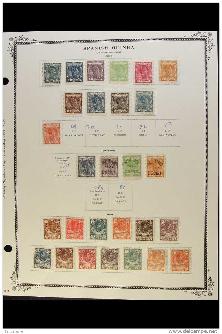 SPANISH GUINEA 1907 TO 1924 ALL DIFFERENT COLLECTION On Album Pages, Chiefly Mint And Which Includes 1907 Set... - Other & Unclassified