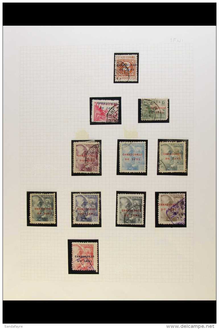 IFNI 1941-1949 ALL DIFFERENT COLLECTION In Hingeless Mounts On Leaves, Mint &amp; Used, Inc 1941-42 Most Vals To... - Andere & Zonder Classificatie
