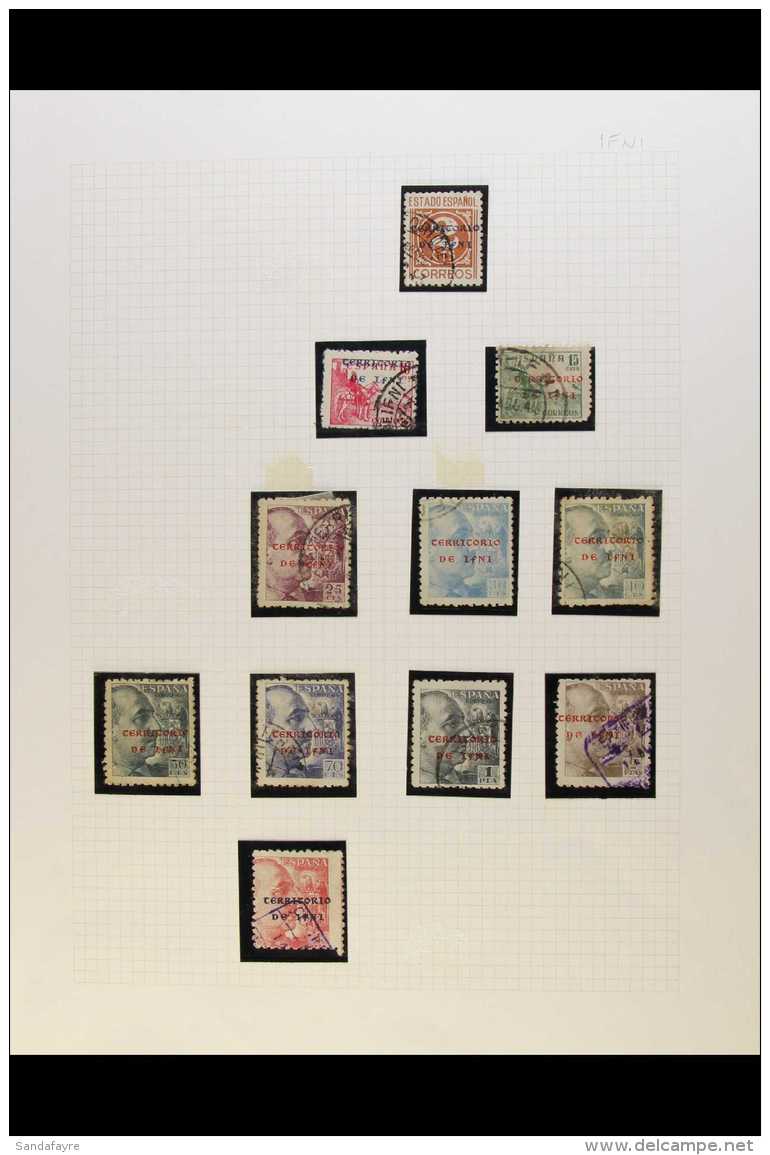 IFNI 1941-1949 ALL DIFFERENT COLLECTION In Hingeless Mounts On Leaves, Mint &amp; Used, Inc 1941-42 Most Vals To... - Other & Unclassified