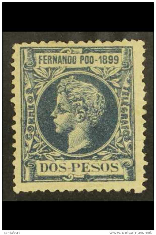 FERNANDO PO 1899 2p Indigo Top Value, SG 85, Mint, Tiny Cut At Right. For More Images, Please Visit... - Autres & Non Classés